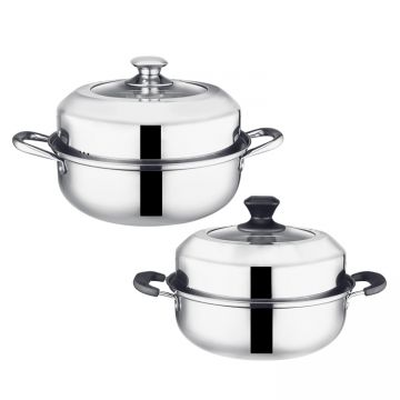 stainless steel pot set soup pot  steamer double layers triple layers cooking pot multi-function