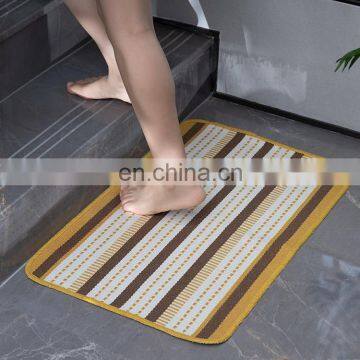 Kitchen and bathroom use anti slip rug cotton woven hallway stair rug mat washable