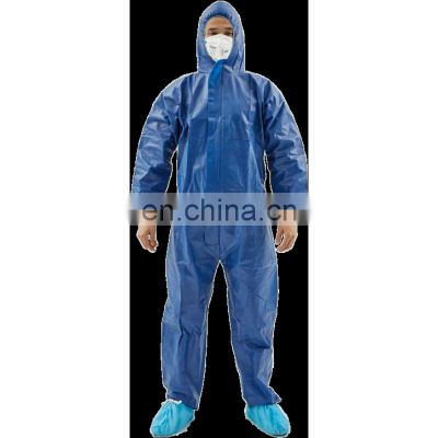 Hot Sale Medical Protective Jumpsuit Disposable Blue SMS Coverall