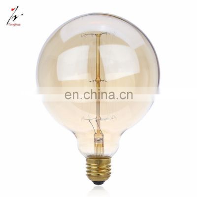 Gold Glass Shell Vintage Edison Bulb G125 E27 40w 60w Globe Light Bulb 220V