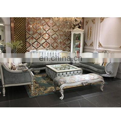 Europe Hand Carved Wooden Furniture Luxury Living room Sofa Set Antique Style