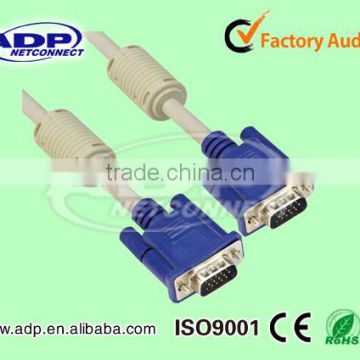 Shenzhen factory VGA Cable Male to Male with Two Ferrite Cores