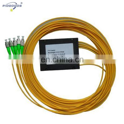 1x4 PLC optic fiber splitter ABS box package 3.0mm cable FC/APC connector
