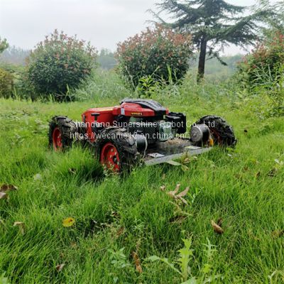 remote controlled grass cutter, China remote control bank mower price, tracked robot mower for sale