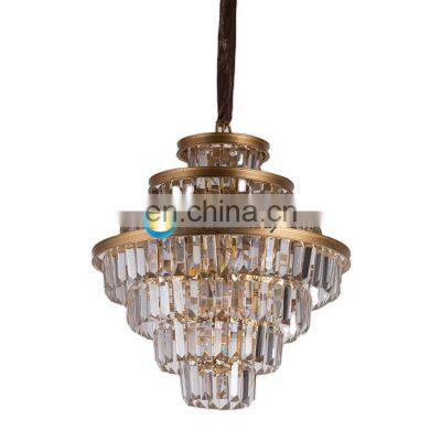 Classic Luxury Living Room Ceiling Pendant Modern Style Crystal Chandelier with Warm White LED Lighting Fixture Iron Body Black