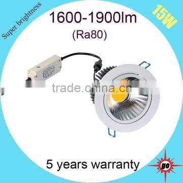 high end architecture CRI90 dimmable 15w LED cob downlight                        
                                                                                Supplier's Choice