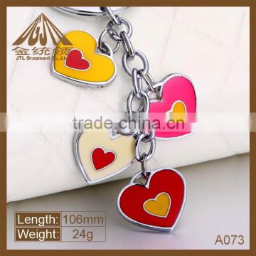 2014 fashion high quality colored heart keychain