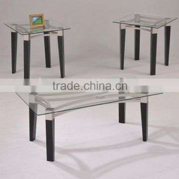 Modern Coffee Table and End Table with Black Legs