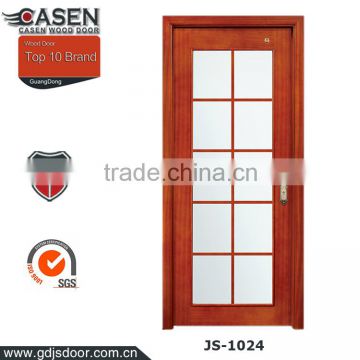 100% solid wood simple design for wood bedroom door glass with compeitive price