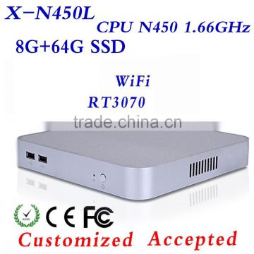 Ultra-Low-Power N450 8G RAM 64G SSD Cloud Terminal Network Computer Desktop Computer Mini Itx PC Cases