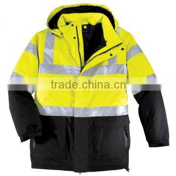 Winter safety jacket yellow safety reflective jacket