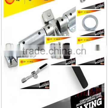 Shipping container door pipe fitting assembly