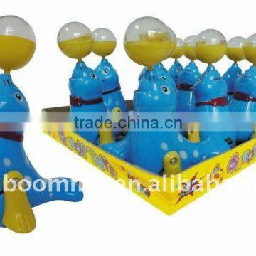 Candy toy,pull line sea lion promotion gift(new) with light & candy