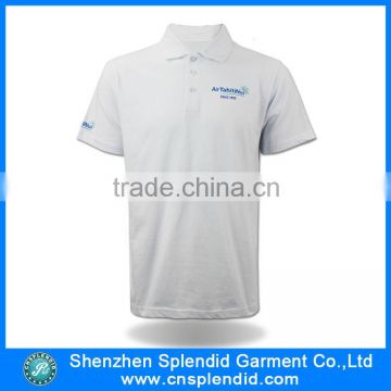 embroidered white golf polo shirt