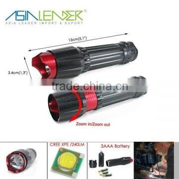 Water Resistant Lamp Cree XPE LED 3 Mode Handheld Tactical Torch for Outdoor Sports and Indoor Activities