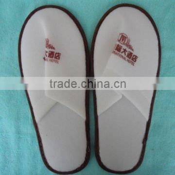 Hotel towel fabric customized slipper with red print