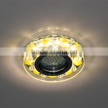 Crystal glued spotlight indoor round ceiling lighting yellow clear downlight led MR16 GU5.3 house decoration side lighting