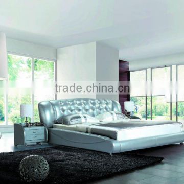 Silvery leather bed #8793