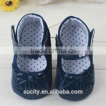 real soft sole baby leather flat shoes with bowknot