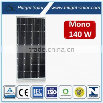 High Quality Solar Panel 140W , Solar Modules with CE, CEC, TUV, IEC, ISO certificates