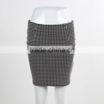 F5S43018 Latest Fashion Women Check Grid Mini Skirts