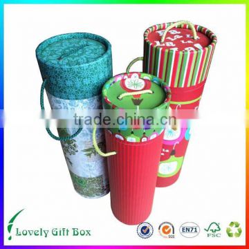 luxury round tube cardboard cylinder paper wine gift box wholesale