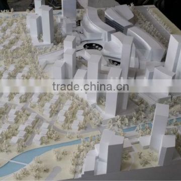 scale 1/1000 white block model for residential planning