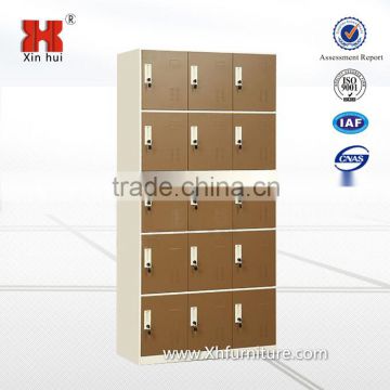 15 doors metal cabinet/steel locker for dorm/office/school/gym