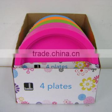 4PK plastic round plates 9" TG20614