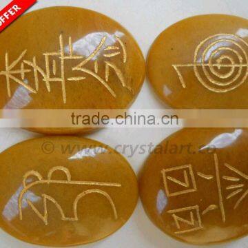 YELLOW JADE REIKI OVAL SET