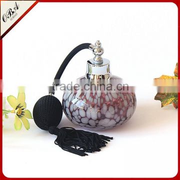 OUBOAO Handmade Circular Shape Purple Glass Airbag Sprayer Pump Perfume Bottle With White Point