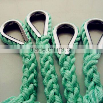 Green PP Braided Pull Rope for ship