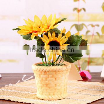 Creative table decor silk sunflower artificial bonsai supplies