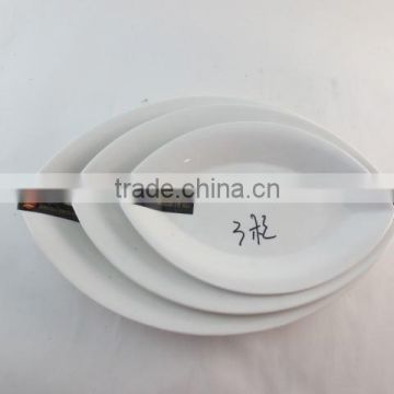 Good Quality Wholesale White Porcelain Dinner Plate Set withOlive-Shaped