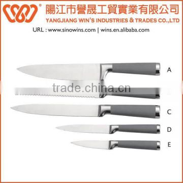 A3338R-1 Hot Sale High Quality 5pcs Stainless Steel Knife Set With Rubber Sprayed Handle
