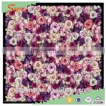 2016factory price New wedding decoration backdrop pink color artificial flower wall