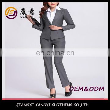 Spring Autumn Long Sleeve Turn-Down Collar Slim Fit Woman Suit