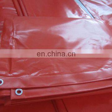 fire retardant orange pvc tarpaulin, 400gsm, 200D*300D 18*12