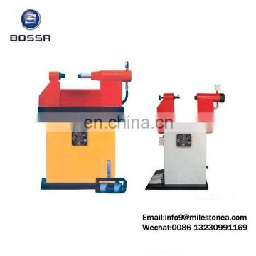 Foot pedal operated brake shoe riveting machine for solid rivet