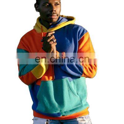 custom clothing manufacturers 2021 spring and autumn men's color matching casual personality hooded pullover custom hoodie crop