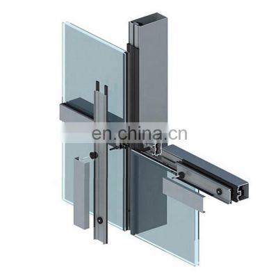 Aluminum Alloy Energy Saving Soundproof Reflective Low-e Insulated mirror glass curtain wall