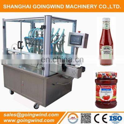 Automatic fruit jam glass jar packaging machine line auto ketchup bottle filling packing machinery cheap price for sale