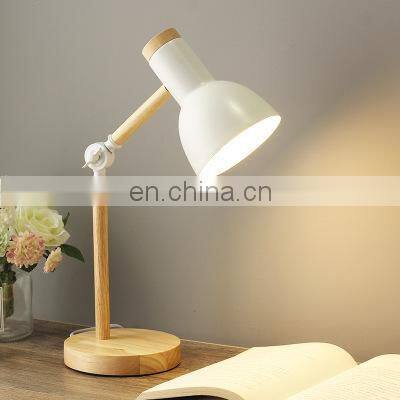 Decorative Bedside LED Table Lamp Portable For Home Living Room Wood Table Light