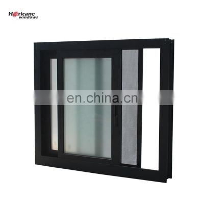 Custom Black White Bronze Color Double Glass Window Aluminium Frame Sliding Glass Window