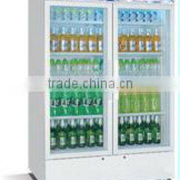 630L Double door display refrigerator with lightbox