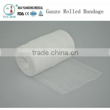 YD80765 ISO Approved Cotton Non Elastic Gauze Rolled Bandage For Legs