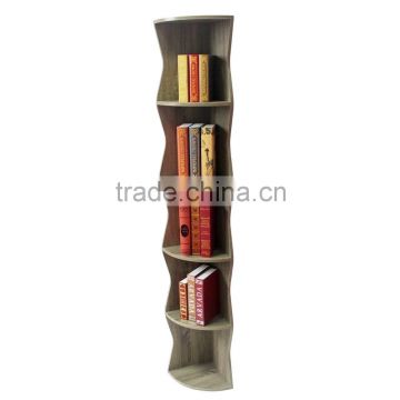 Wooden corner bookshelf