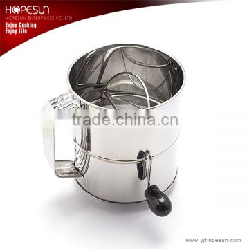HS-FS004 Popular stainless steel rotary flour sifter