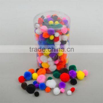 Plastic buckets pompons