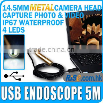 USB Inspection 4 LED Waterproof Metal Camera 5M/7M/10M Cable Endoscope Borescope